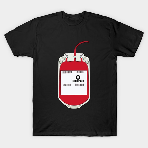 O Negative Blood Bag T-Shirt by DiegoCarvalho